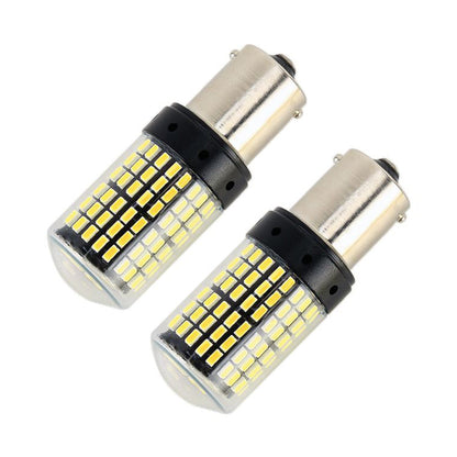 2X P21 or 5W BAY15D 1157 144SMD White LED Canbus Stop Tail Brake Light Bulbs.