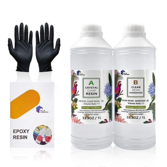 2Ltr Epoxy Resin 1:1 AB Kit Art DIY UV Crafts Glass & Water Clear Epoxy Coating.