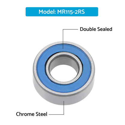 5x11x4mm Bearings For RC Tamiya 1150 HPI MR115-2RS Savage Traxxas Axial Losi.