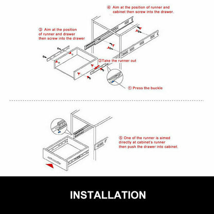 PAIR 90KG Loading Capacity Locking Drawer Slide Runner Trailer 800mm or 1600mm.