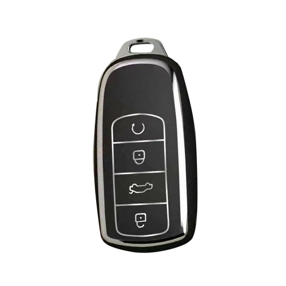 Remote Key Fob Case Cover Black & Silver TPU Suitable For Chery Omoda 5 2022-2025.