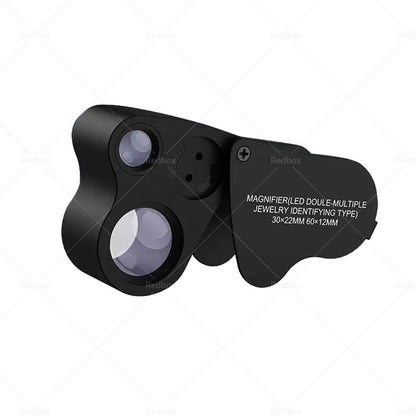 60x30mm Pocket Jeweller’s Eye Loupe Magnifier With LED Light Suitable For Jewelry