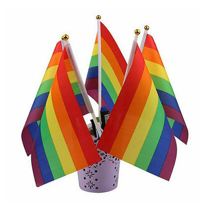 100x Small Rainbow Pride Flags Suitable for Gay, Lesbian & LGBT