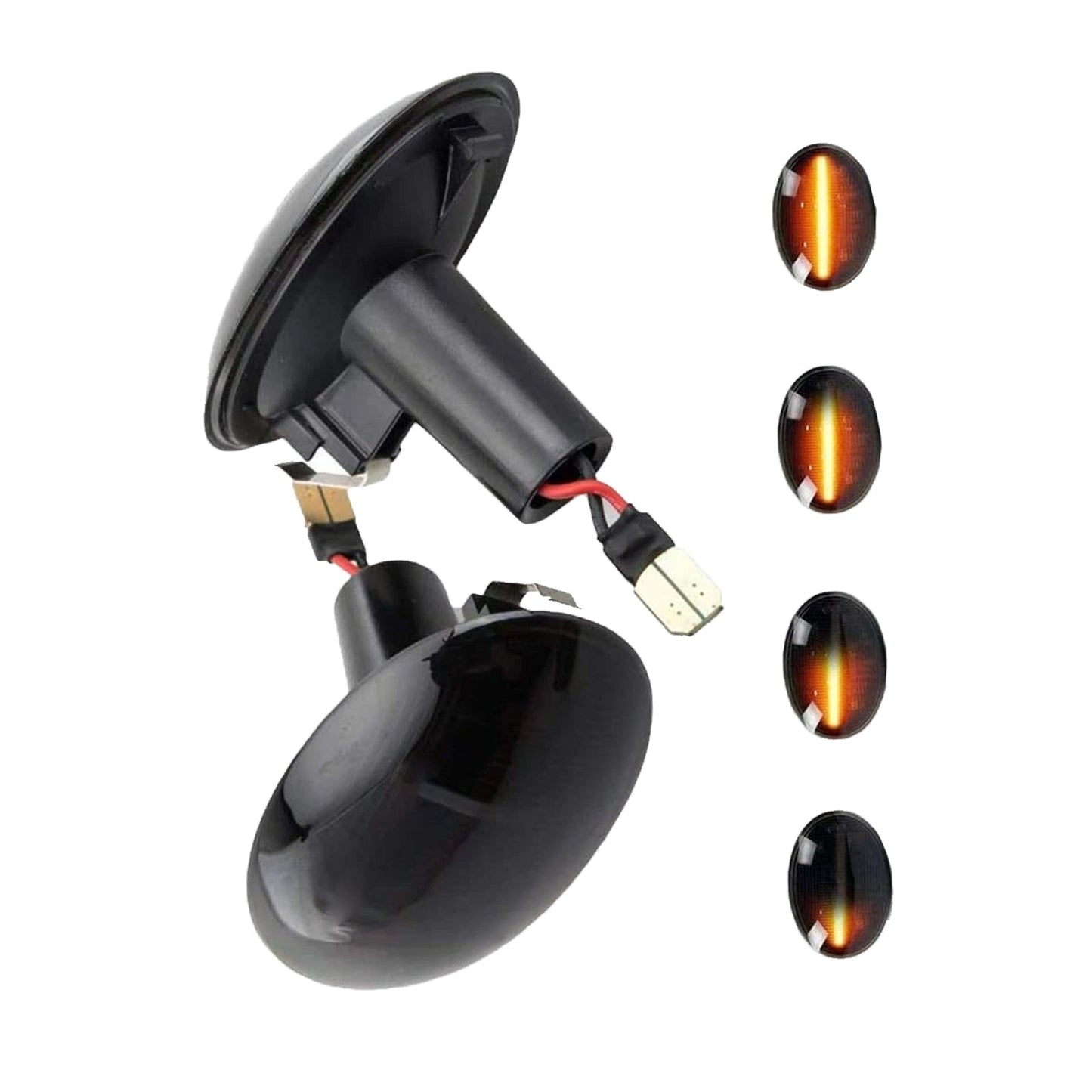 2x Black Smoked Side Indicator LED Repeater Light Mini Cooper R56 Coupe R58 R57.