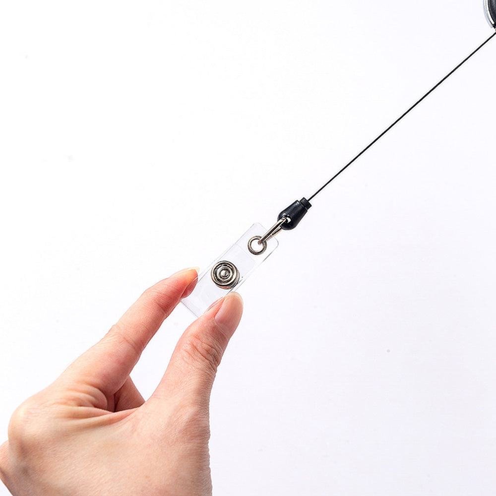 10X Key Rings Retractable Chain ID Pull Holder Reel Belt Clip Extend Recoil Oval.