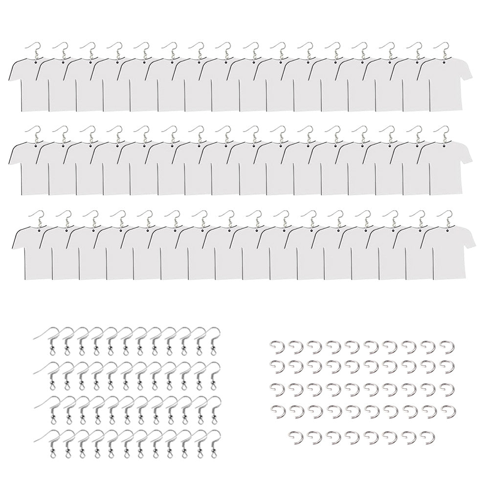 Blank Wood MDF Earrings 48x Double-Sided Suitable for DIY Crafting