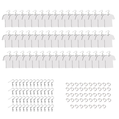 Blank Wood MDF Earrings 48x Double-Sided Suitable for DIY Crafting