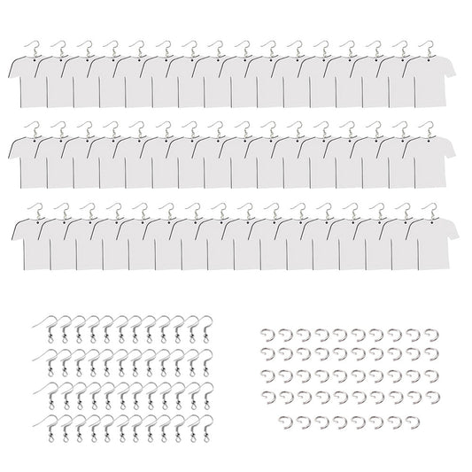 Blank Wood MDF Earrings 48x Double-Sided DIY Football Shirt Jewelry Suitable For DIY Crafting
