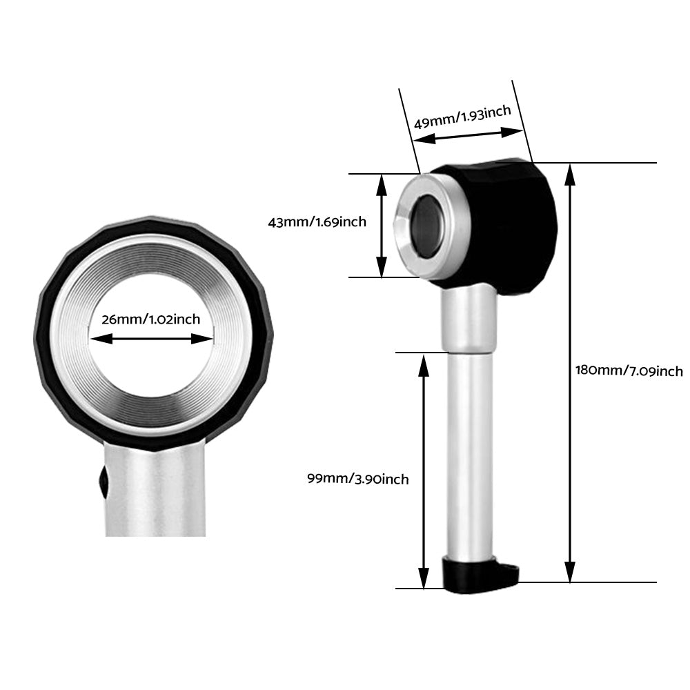 Hand Held 45x Magnifying Glass Jewellery Magnifier Loupe with Scale 3 Led Lights.