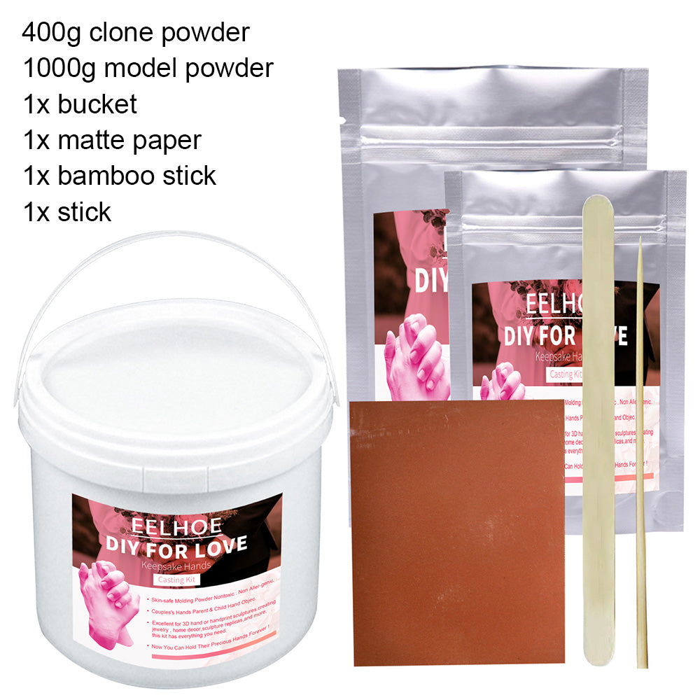 3D KEEPSAKE HANDS DIY CASTING KIT ART 1400G White Clone Model Powder for Adults.
