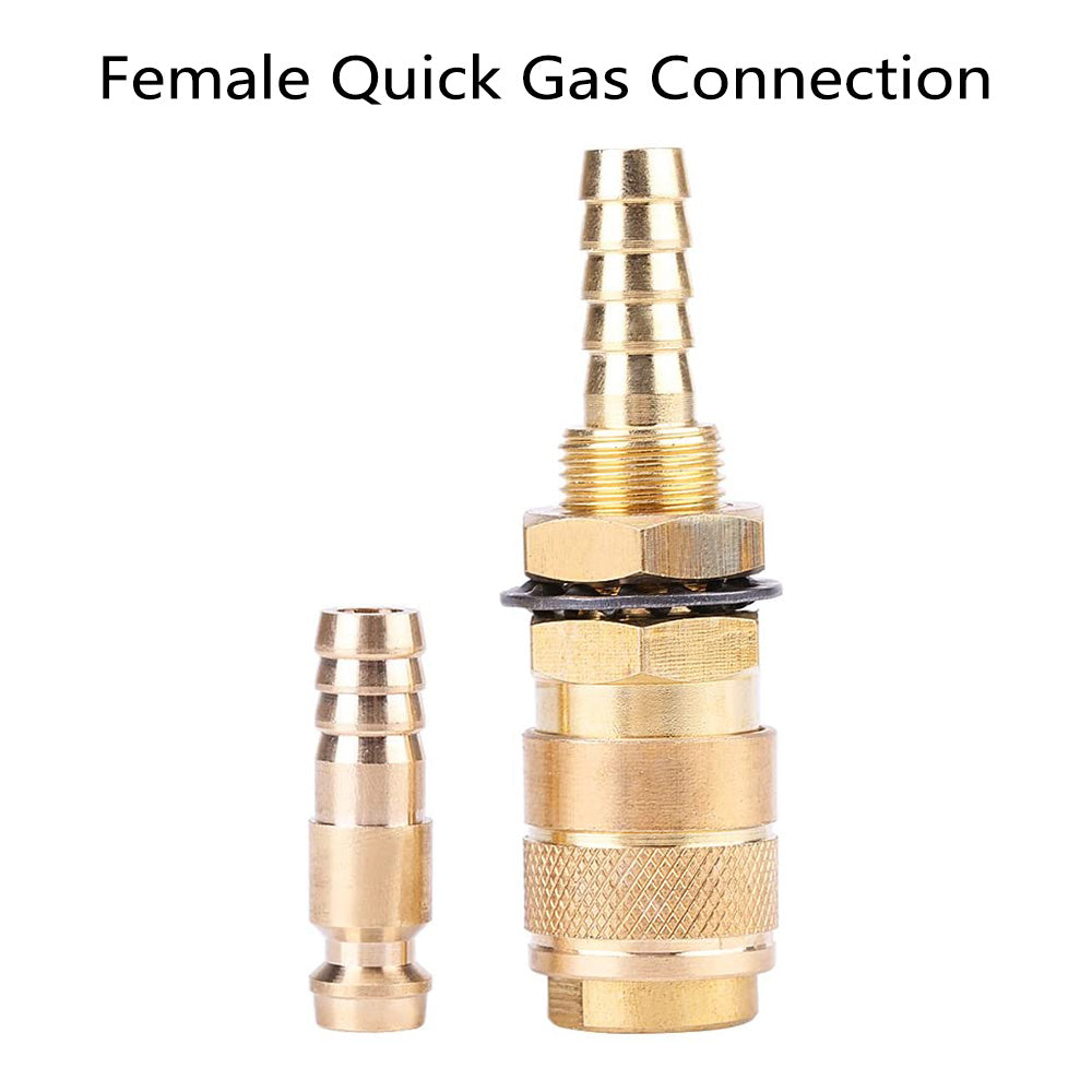Female Quick Gas Connection with 6mm Barb for Argon and Water Suit Kemppi Unimig.