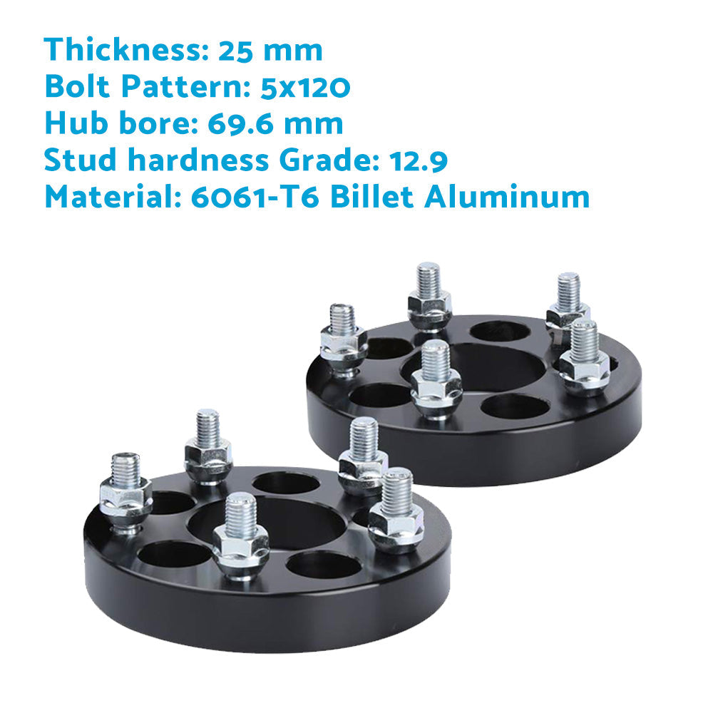 25mm Bolt-On Wheel Spacers Suitable For Holden Commodore VB-VZ 5x120 69.6.