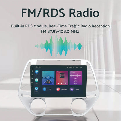 Car Radio Android 13 GPS BT Apple CarPlay Suitable for Hyundai i20 1.4L