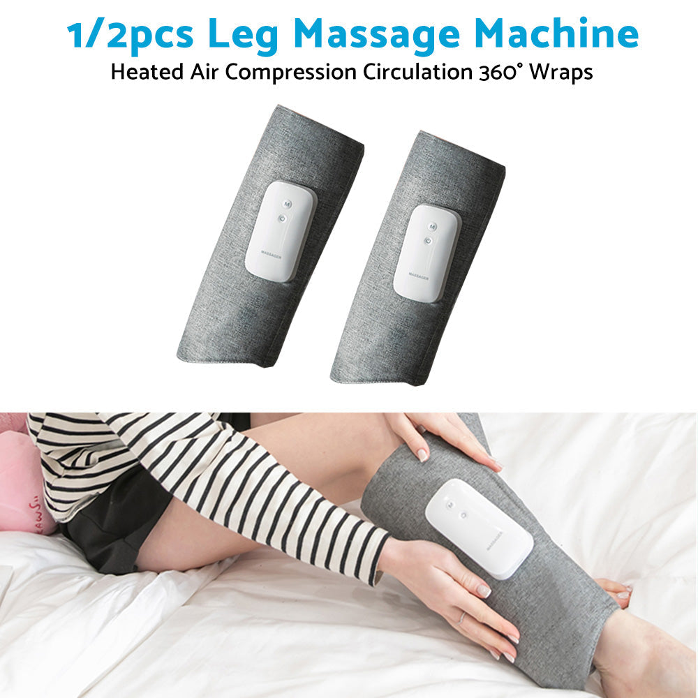 Calf Leg Electric Massager Heated Air Compression Circulation Wraps Rechargeable.