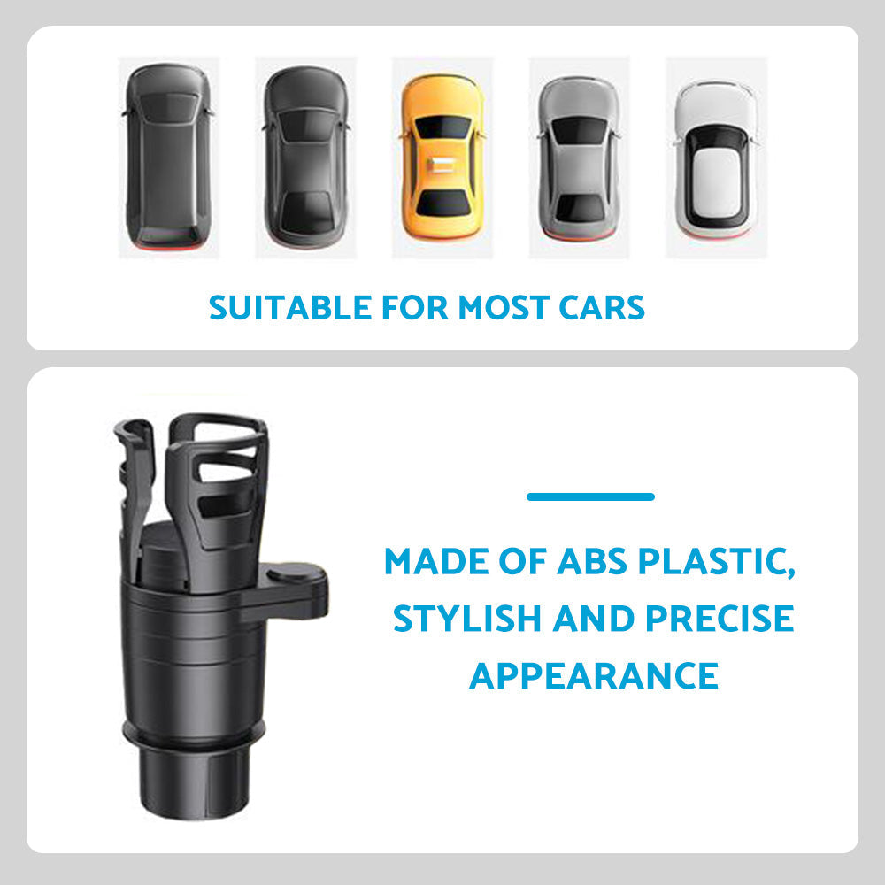 4-in-1 Adjustable Car Cup Holder Expander Tray Suitable for Universal Models