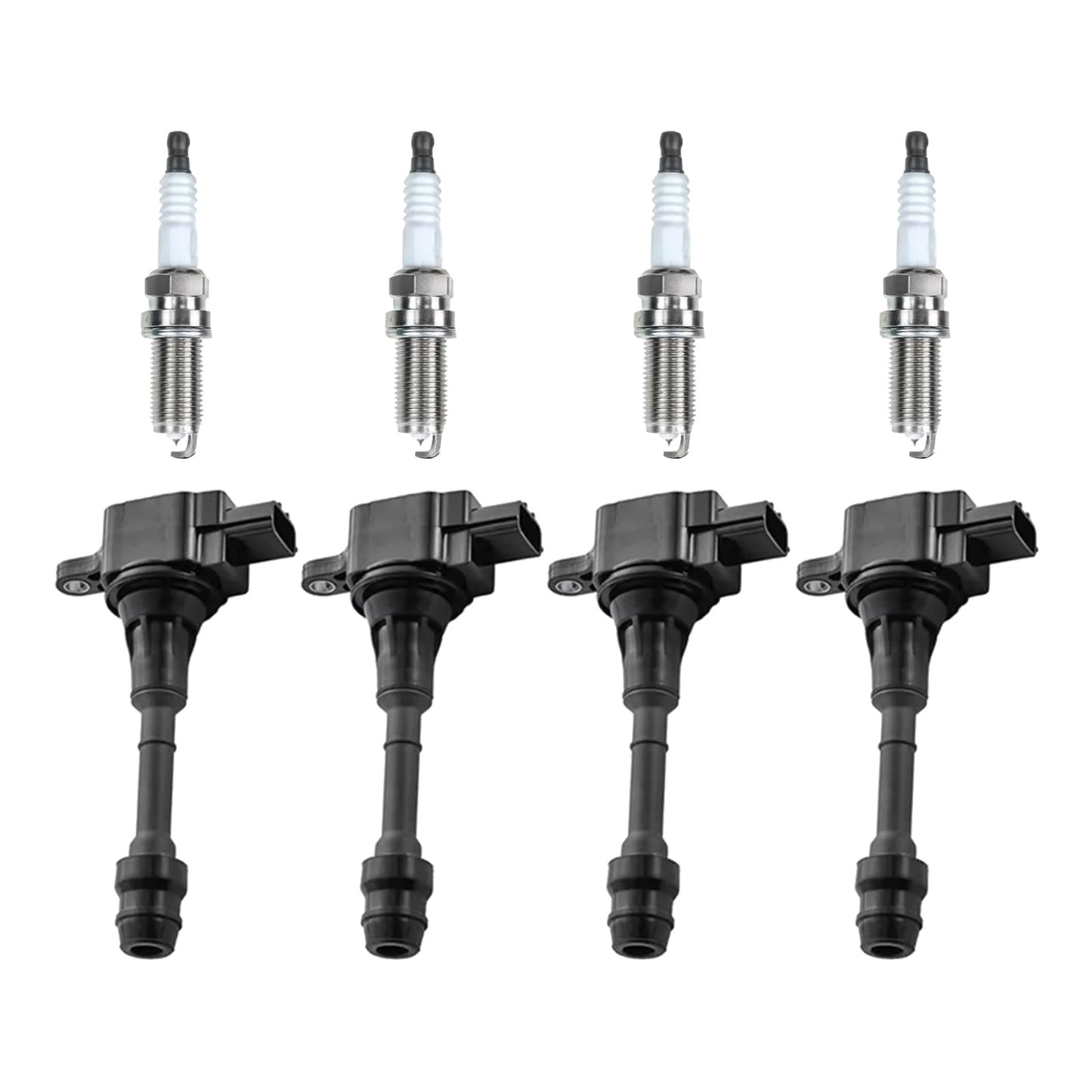 4x Ignition Coils & 4x Spark Plugs Suitable For Nissan X-Trail T30 2001-2007, Ref. 22448-8H315