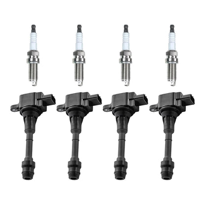 4x Ignition Coils & 4x Spark Plugs Suitable For Nissan X-Trail T30 2001-2007, Ref. 22448-8H315