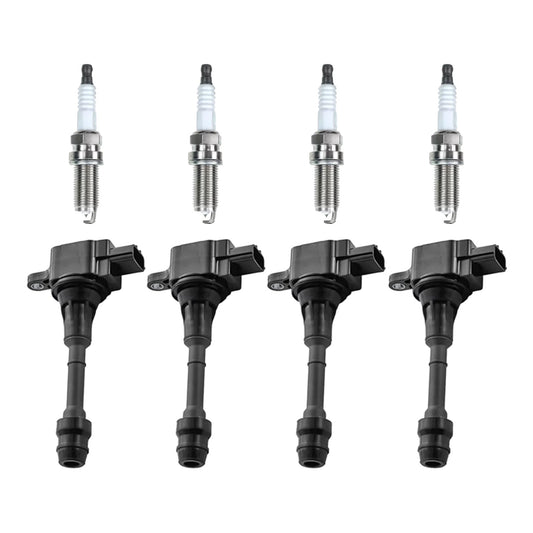 4x Ignition Coils & 4x Spark Plugs Suitable For Nissan X-Trail T30 2001-2007, Ref. 22448-8H315