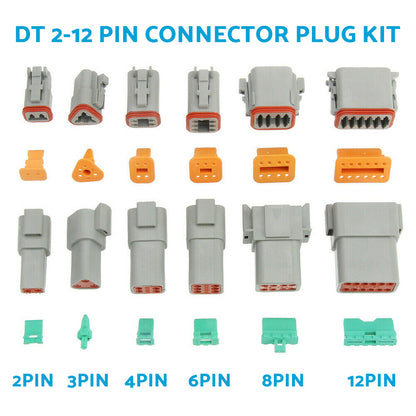 750pcs Deutsch DT Connector Kit 2 3 4 6 8 12 Pin With Stamped Contacts Male Female Suitable For Universal Automotive Use