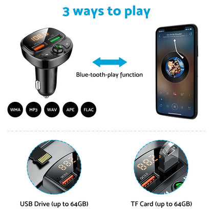 Car Phone Charger FM Transmitter Suitable for iPhone Samsung