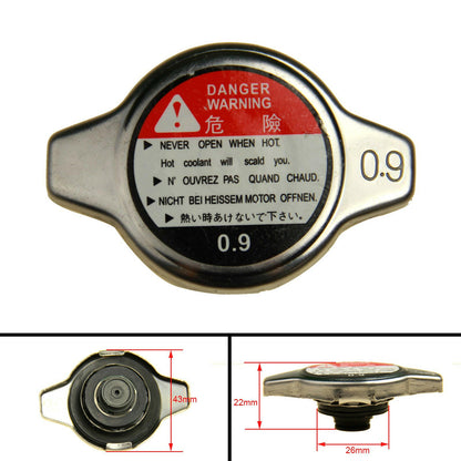 Car Coolant System Rubber Seal Pressure Radiator Cap Cover 0.9 Kgf/cm² Universal.