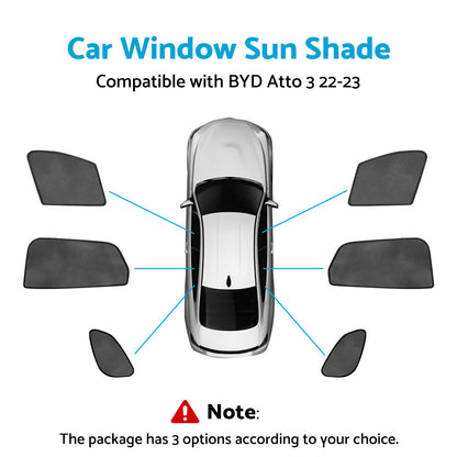 Magnetic Rear and Side Window Sun Shade Mesh Suitable For BYD Atto 3 2022-2024