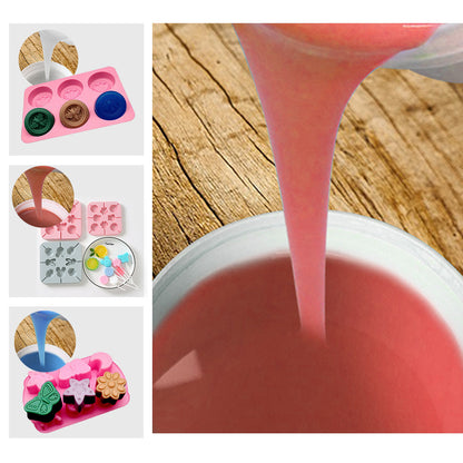 SH25 Liquid Silicone Rubber Mould Making Kit 100:3 Mix - 1Kg 5Kg 10Kg Red.