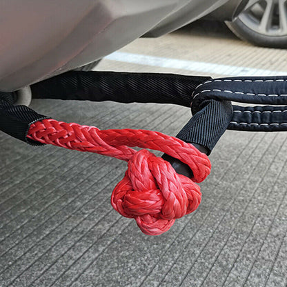 Recovery Pulley Kit Suitable For Winch Ropes 3/8 inch & 1/2 inch Soft Shackle Red & Black.
