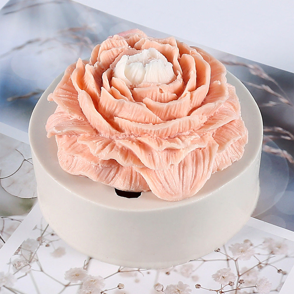 Silicone Peony Aromatherapy Soap Wax Candle MOLD Making Resin Mould DIY Craft.