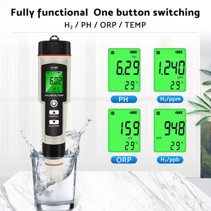 Portable 4 In 1 Hydrogen-Rich Test Pen PH ORP TEMP Water Quality Meter Tester.