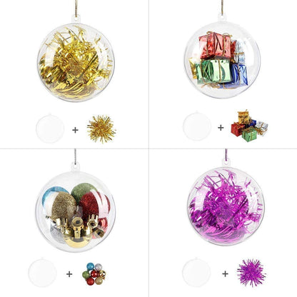 10pcs 8cm & 10cm Christmas Balls Xmas Tree Ornament Decorations Plastic Bubbles