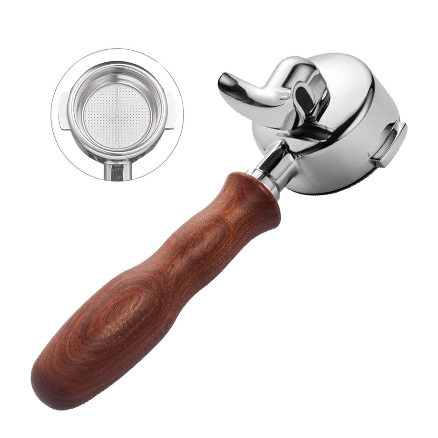 58mm Portafilter Suitable For La Marzocco 2 Spout Filter Basket Wood Handle.