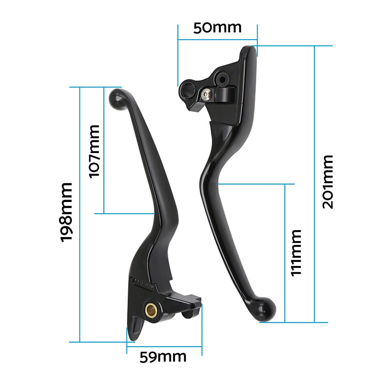 2x Brake Clutch Levers Suitable For Harley 2015-2023 Softail Slim Fat Boy.