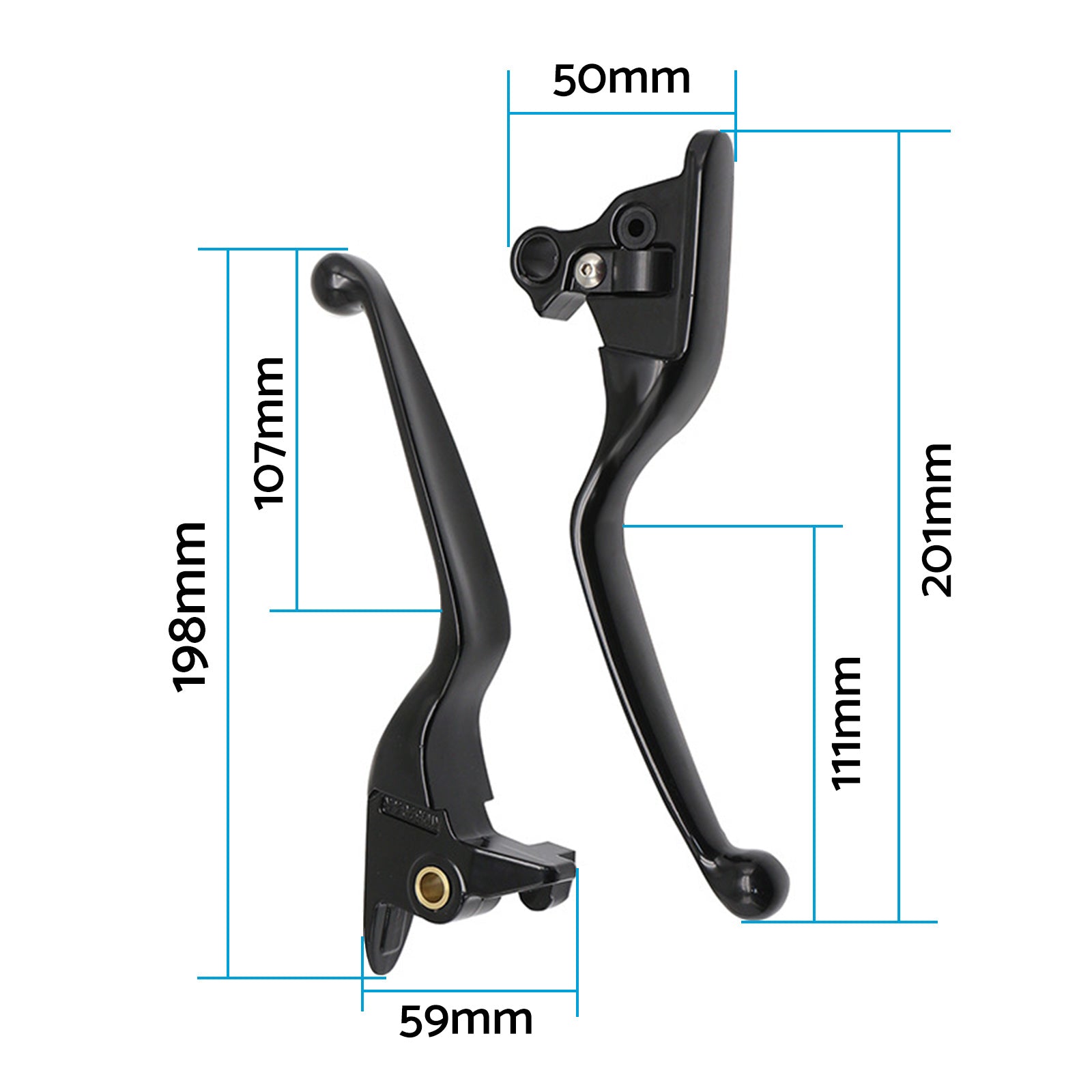 2x Brake Clutch Levers Suitable For Harley 2015-2023 Softail Slim Fat Boy.