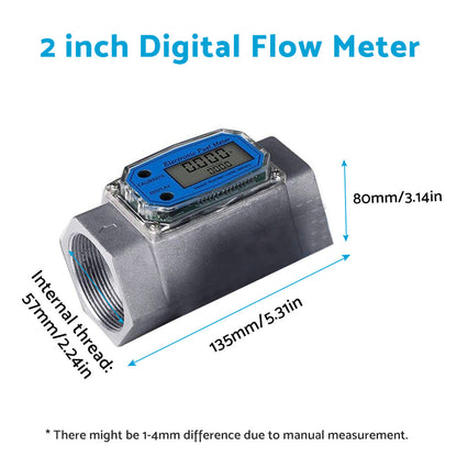 1/1.5/2 inch Turbine Digital Diesel Water Fuel Flow Meter Oval Gear Flow Gauge