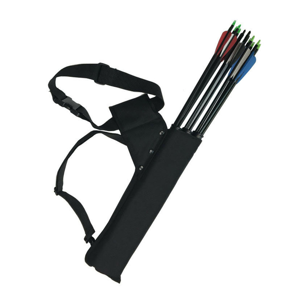 Archery Arrow Quiver Holder 3 Tube Back Waist Shoulder Strap Bag Pouch Hunting.