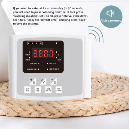 Smart Drip Self-Watering Irrigation Timer Kit 10M Solar-Powered Automatic Plant Watering System