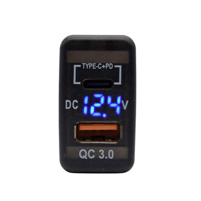Type-C  USB Car Charger Adapter Voltmeter Suitable For Land Cruiser Prado 120.