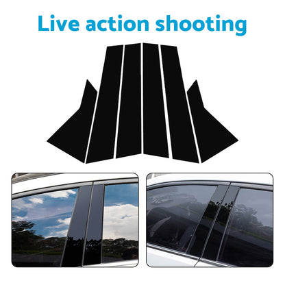 6x Black Pillar Post Cover Trims Suitable For Honda Civic 2022