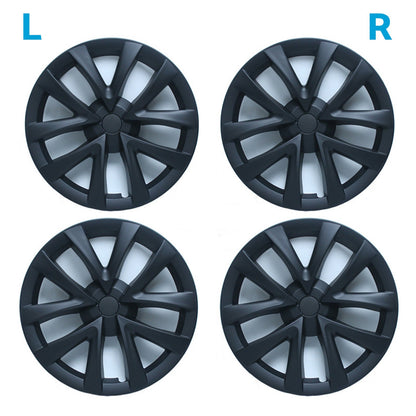 4x Matt Black Wheel Hub Caps Suitable for Tesla Model 3