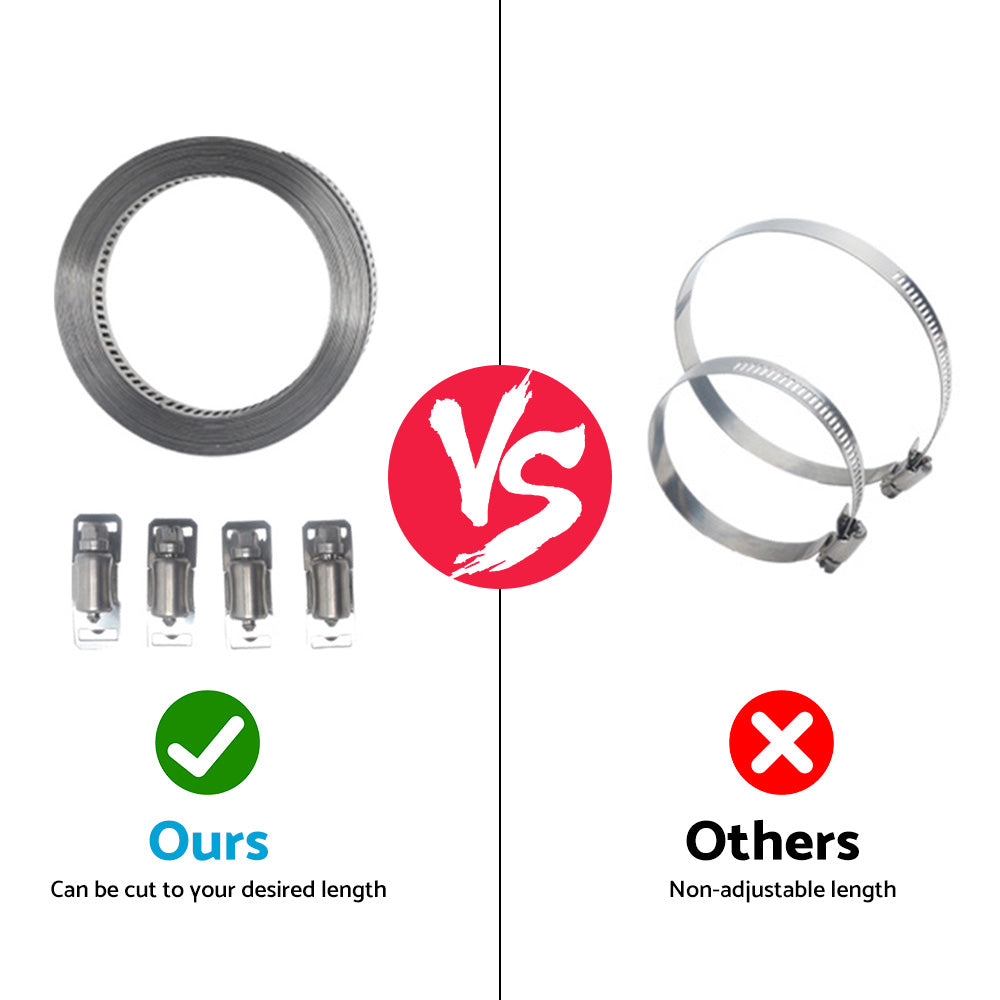 304 Stainless Steel Worm Clamp Hose Clamps with Fasteners Suitable For DIY Adjustable Use