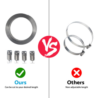 304 Stainless Steel Worm Clamp Hose Clamps with Fasteners Suitable For DIY Adjustable Use