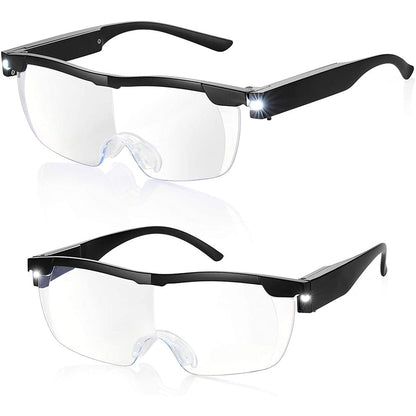 Unisex Magnifying Glasses Loupes 180percent HD Vision Magnifier With LED Lighting Lamp.
