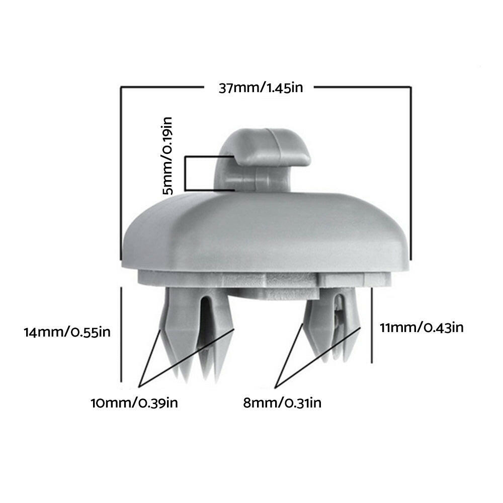2x Sun Visor Clip Holder Hook Bracket Suitable For Audi A3 A4 Q3 Q5 TT Grey