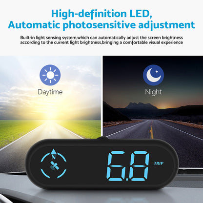 Universal Head-Up Display (HUD) Speedometer with LED Digital GPS and Overspeed Alarm Suitable For Cars