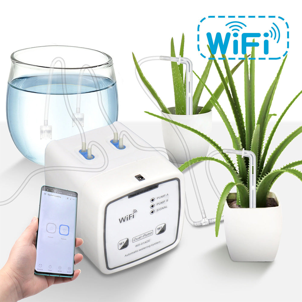 WiFi Control Watering System Double Pump Automatic Water Drip Mobile APP Control.