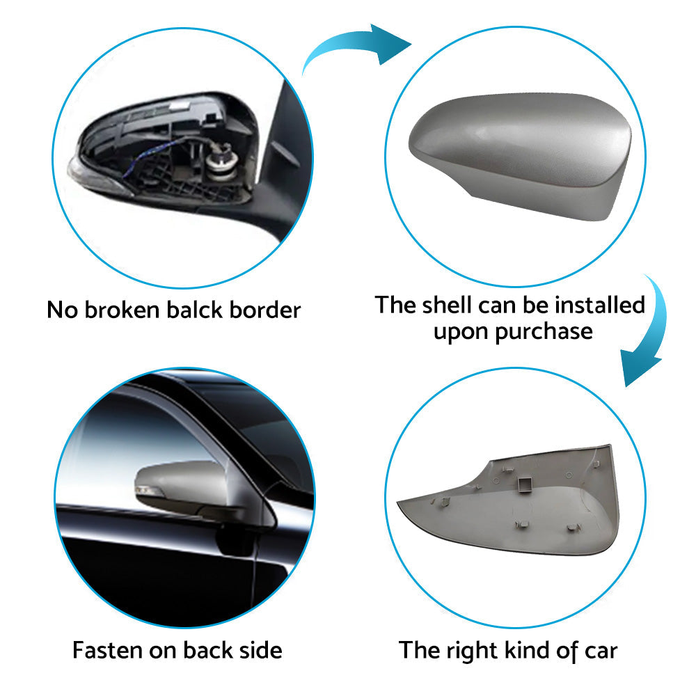 Right Mirror Cover Cap Suitable for Toyota Corolla 12-18 Silver 1F7 RH Side.