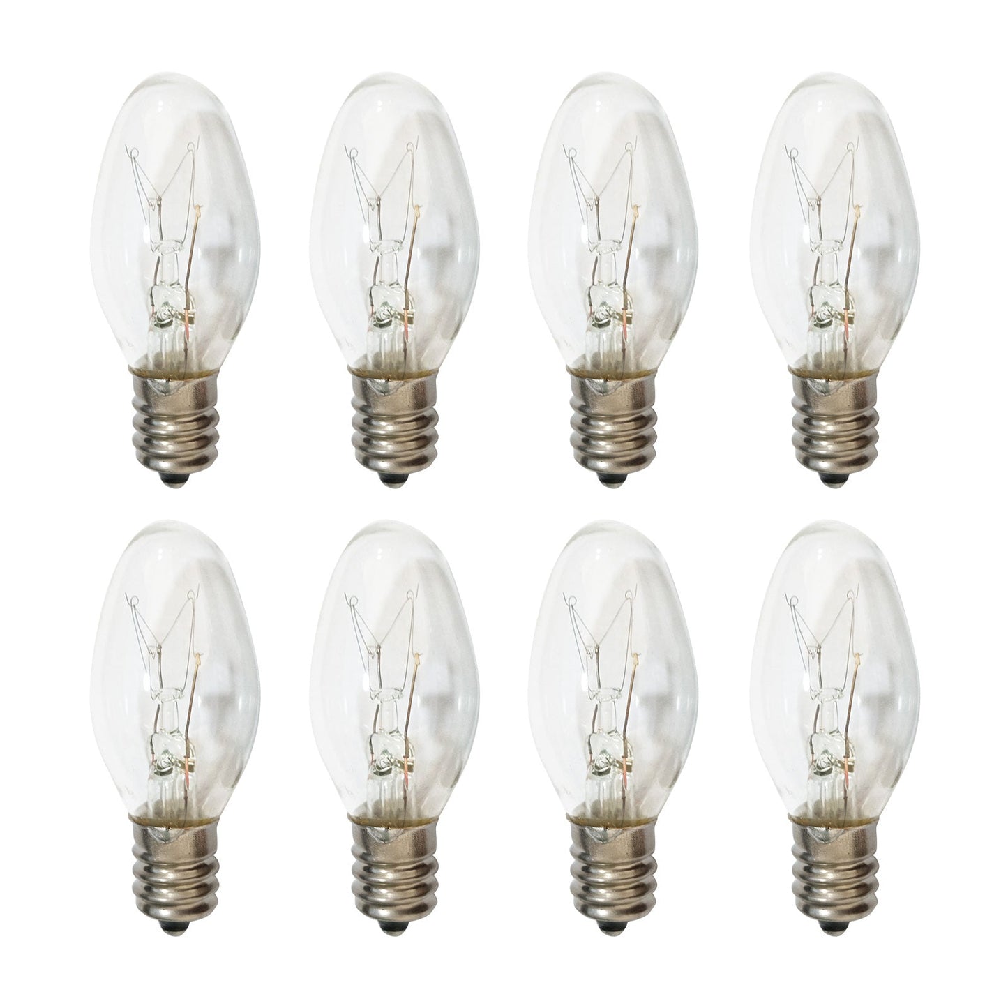8x 7W/10W 240V E12/E14 Clear Bulbs Suitable For Night Light Replacement Warm Yellow Light.