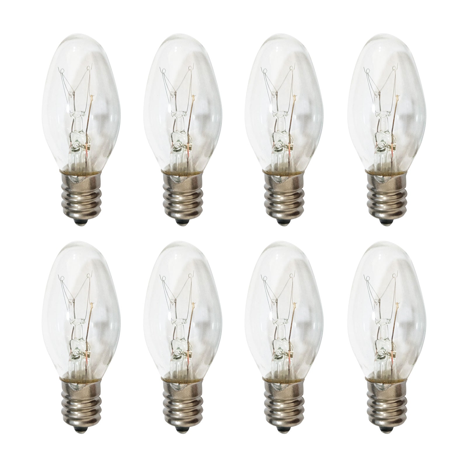 8x 7W/10W 240V E12/E14 Clear Bulbs Suitable For Night Light Replacement Warm Yellow Light.