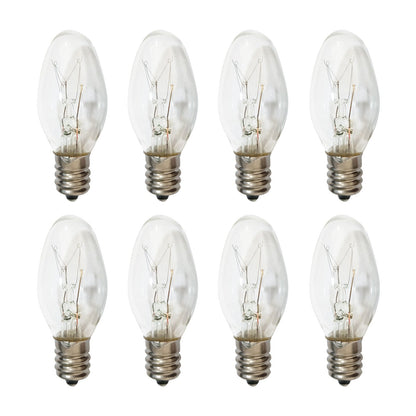 8x 7W/10W 240V E12/E14 Clear Bulbs Suitable For Night Light Replacement Warm Yellow Light.